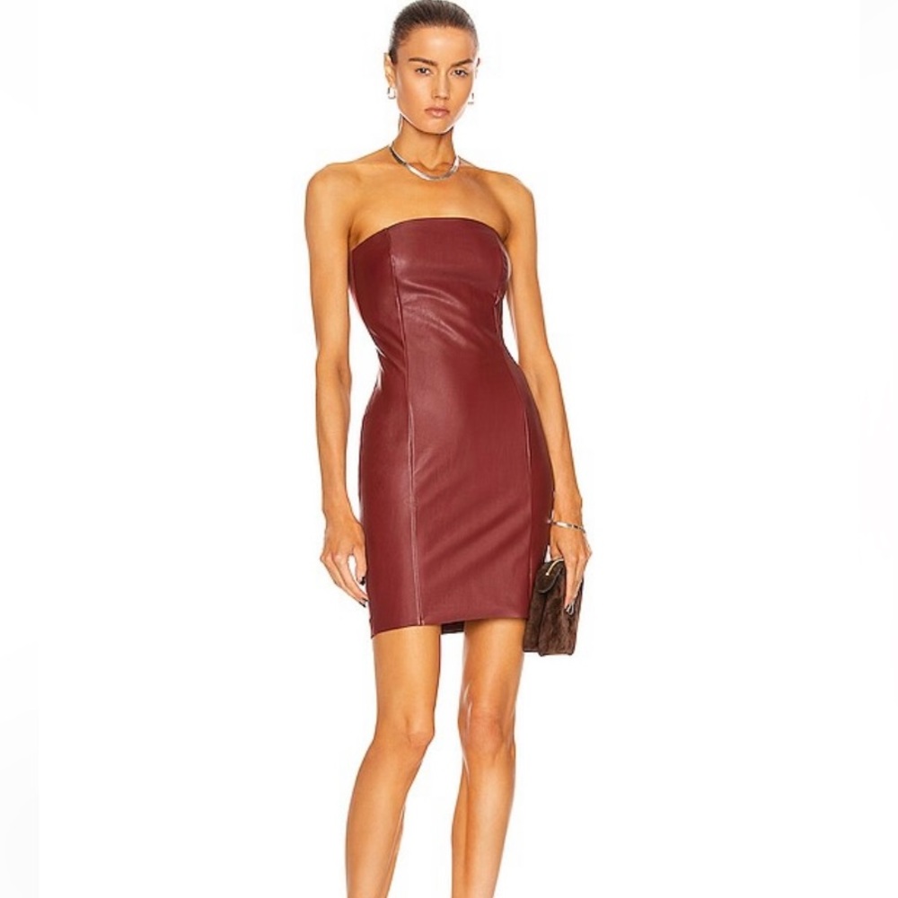 Wolford Vegan Leather Strapless Dress NWOT